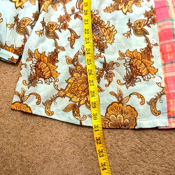 NWT Bohemian Floral Vibrant 100% Cotton Shirt Size XL - Picture 8 of 9